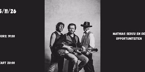 🎤 ZondagConcert – Mathias Sercu & De Opportuniteiten @ Bar Fino — muziek in De Panne